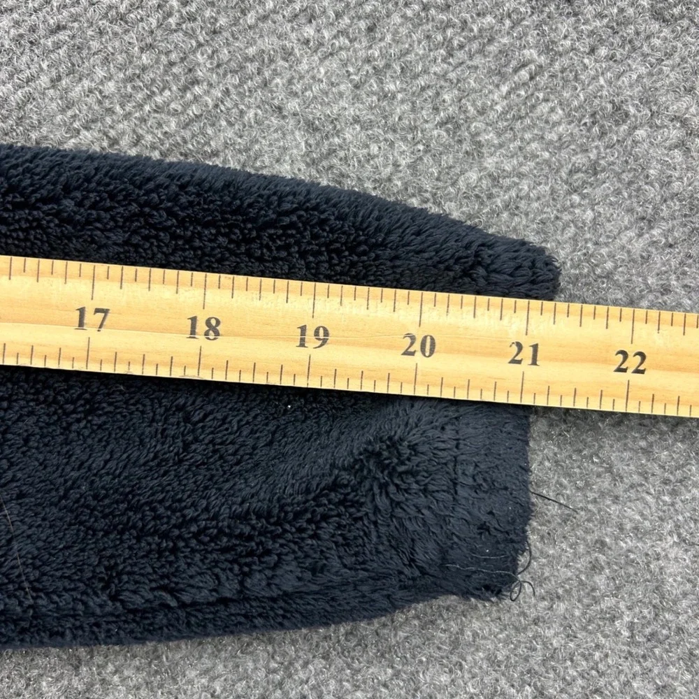 Abercrombie Fleece Jacket Kids M Black Sherpa‎ Full Zip Pink Logo Mock Neck